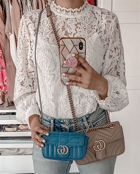 {Size Comparison of the Gucci Marmont Mini & Small Crossbody}